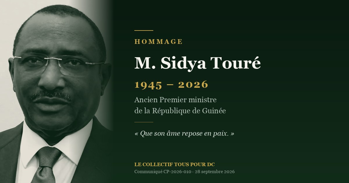 Hommage à M. Sidya Touré, ancien Premier ministre de la République de Guinée